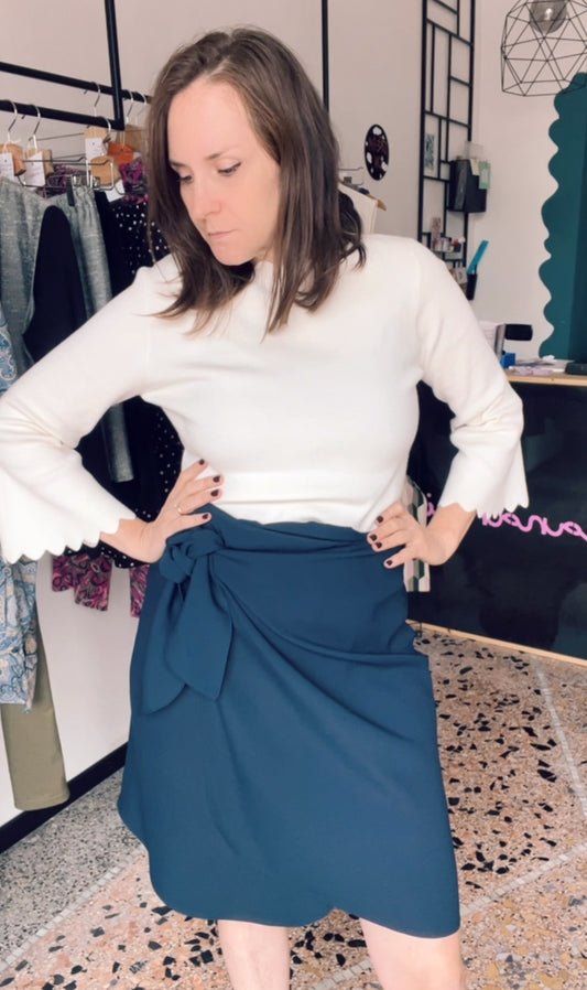 Gonna colibrì color ottanio