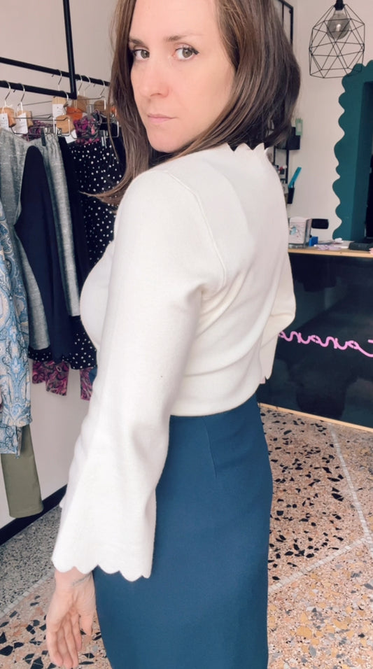 Gonna colibrì color ottanio