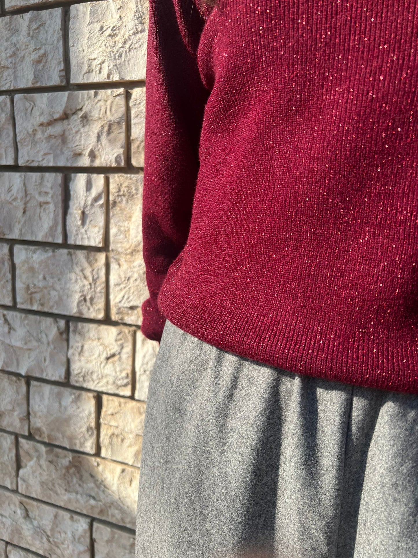 maglia lurex borgogna