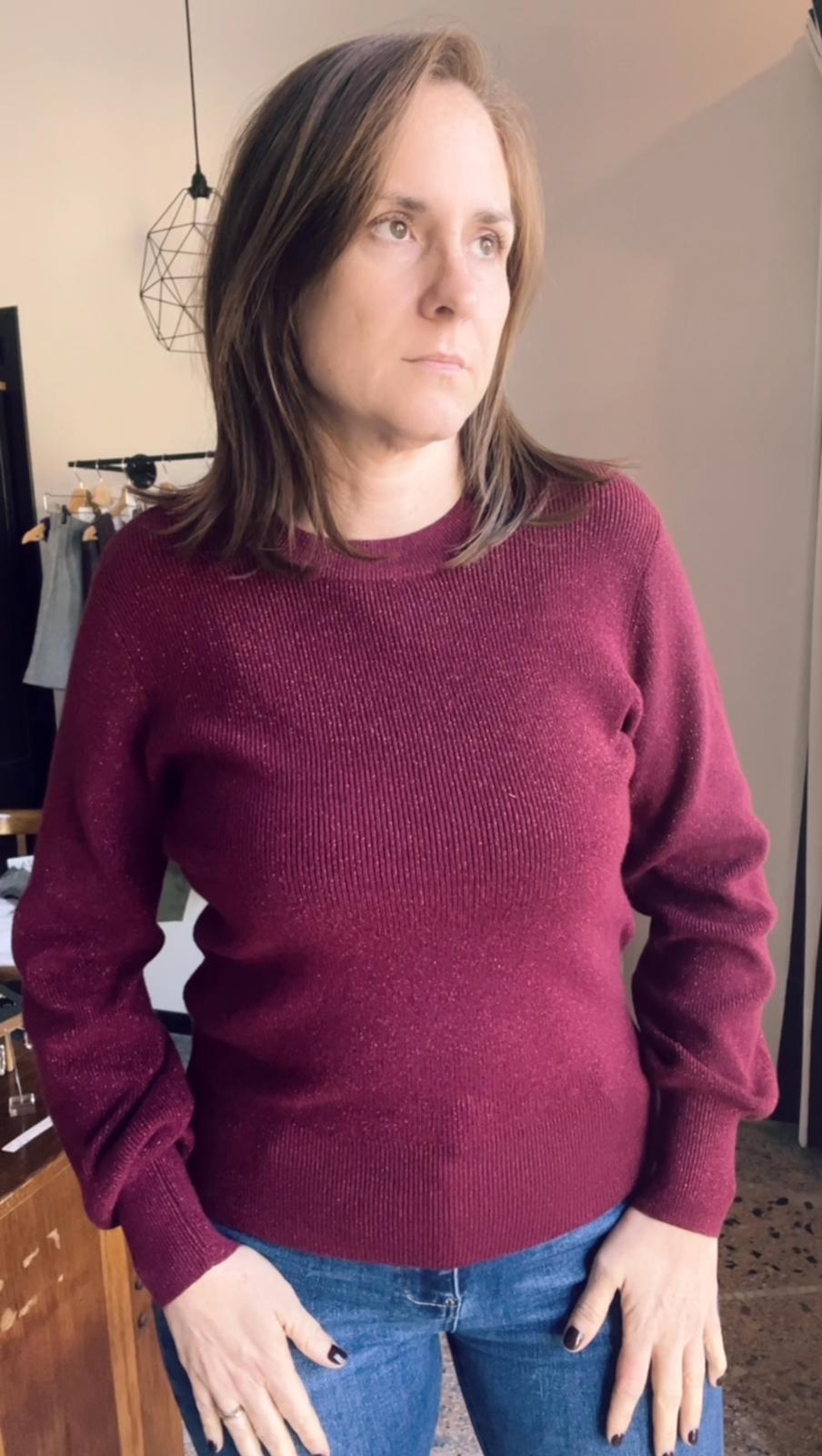 maglia lurex borgogna